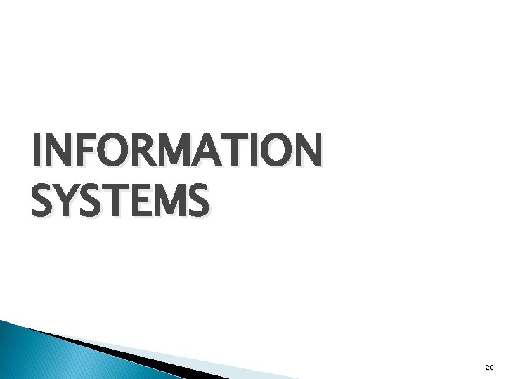 INFORMATION SYSTEMS 29 