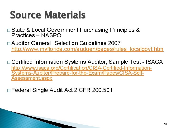 Source Materials � State & Local Government Purchasing Principles & Practices – NASPO �