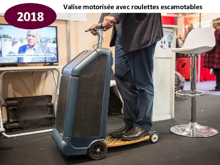 2018 Valise motorisée avec roulettes escamotables 