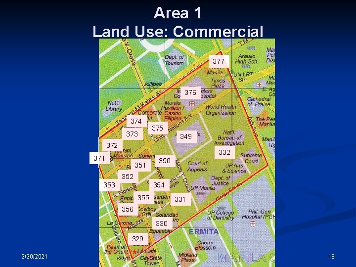 Area 1 Land Use: Commercial 377 376 374 373 375 349 372 332 371