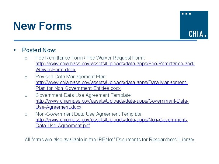 New Forms • Posted Now: o o Fee Remittance Form / Fee Waiver Request