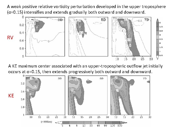 A weak positive relative vorticity perturbation developed in the upper troposphere (σ=0. 15) intensifies