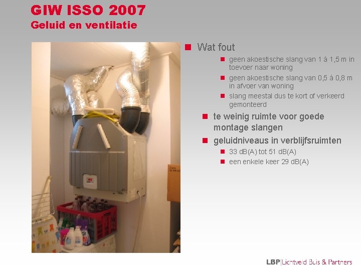 GIW ISSO 2007 Geluid en ventilatie n Wat fout n geen akoestische slang van
