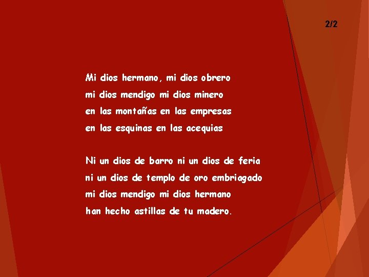2/2 Mi dios hermano, mi dios obrero mi dios mendigo mi dios minero en 2/2 Mi dios hermano, mi dios obrero mi dios mendigo mi dios minero en
