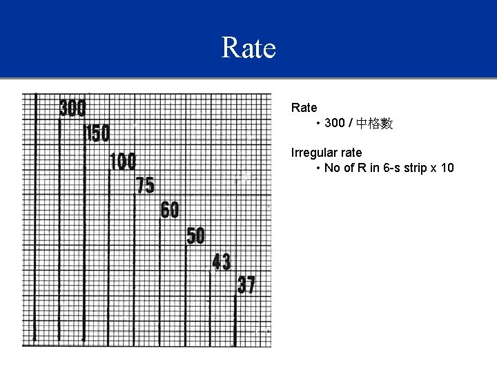 Rate • 300 / 中格數 Irregular rate • No of R in 6 -s