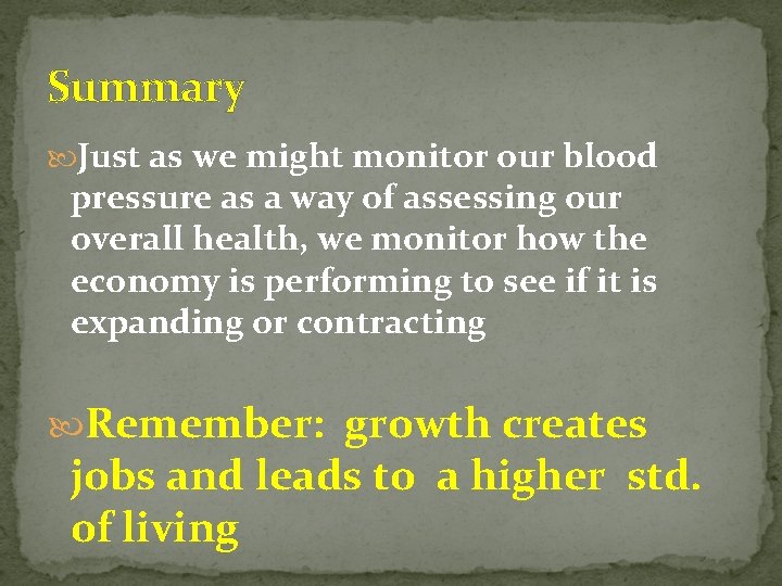 Summary Just as we might monitor our blood pressure as a way of assessing