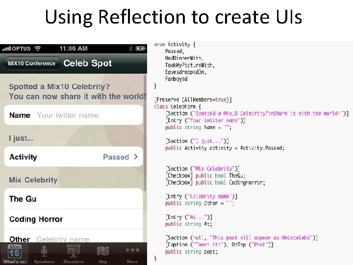 Using Reflection to create UIs 