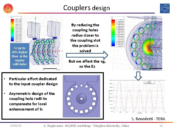 Couplers design By reducing the coupling holes radius closer to the coupling slot the