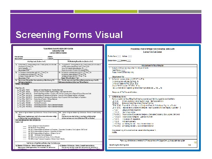 Screening Forms Visual 15 