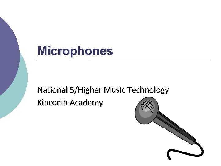 Microphones National 5/Higher Music Technology Kincorth Academy 