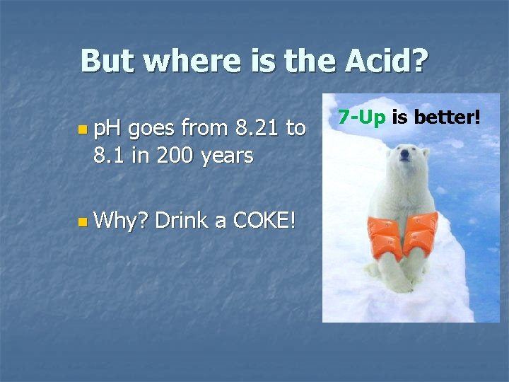 But where is the Acid? n p. H goes from 8. 21 to 8. But where is the Acid? n p. H goes from 8. 21 to 8.