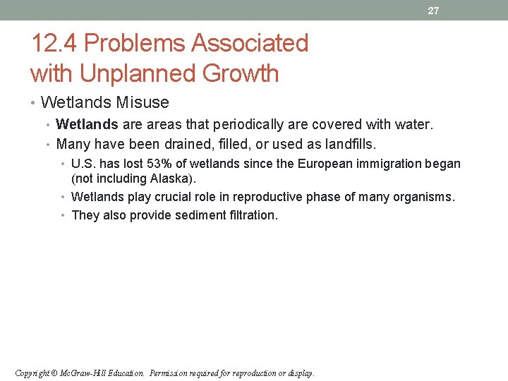 27 12. 4 Problems Associated with Unplanned Growth • Wetlands Misuse • Wetlands areas 27 12. 4 Problems Associated with Unplanned Growth • Wetlands Misuse • Wetlands areas