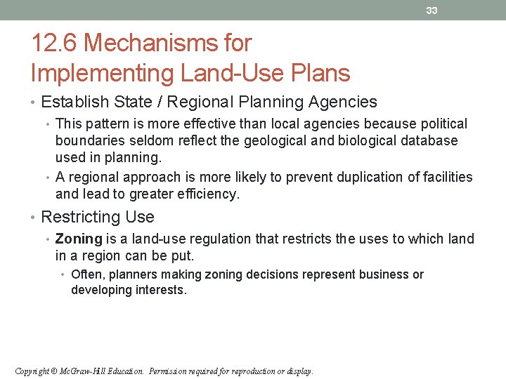 33 12. 6 Mechanisms for Implementing Land-Use Plans • Establish State / Regional Planning 33 12. 6 Mechanisms for Implementing Land-Use Plans • Establish State / Regional Planning