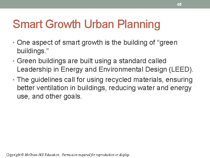 45 Smart Growth Urban Planning • One aspect of smart growth is the building 45 Smart Growth Urban Planning • One aspect of smart growth is the building
