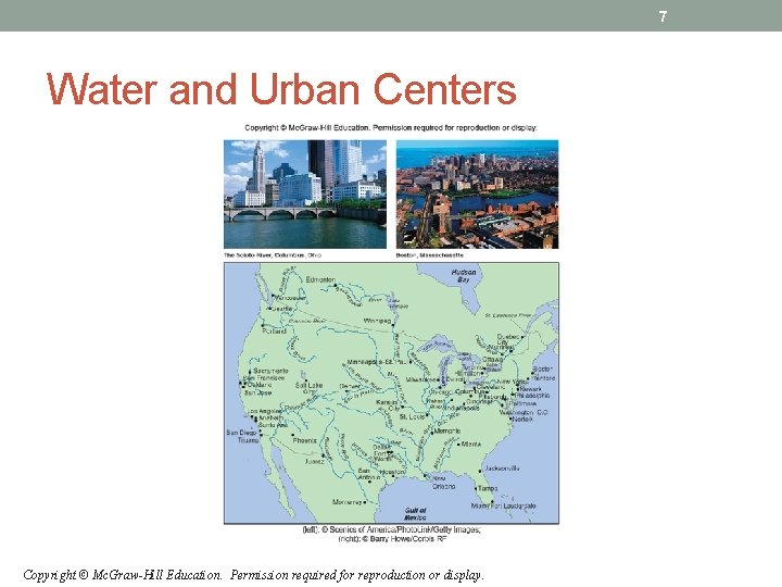7 Water and Urban Centers Copyright © Mc. Graw-Hill Education. Permission required for reproduction 7 Water and Urban Centers Copyright © Mc. Graw-Hill Education. Permission required for reproduction