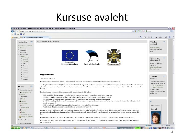 Kursuse avaleht 2 