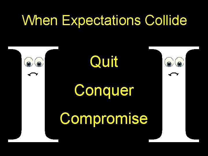 When Expectations Collide I I Quit Conquer Compromise 