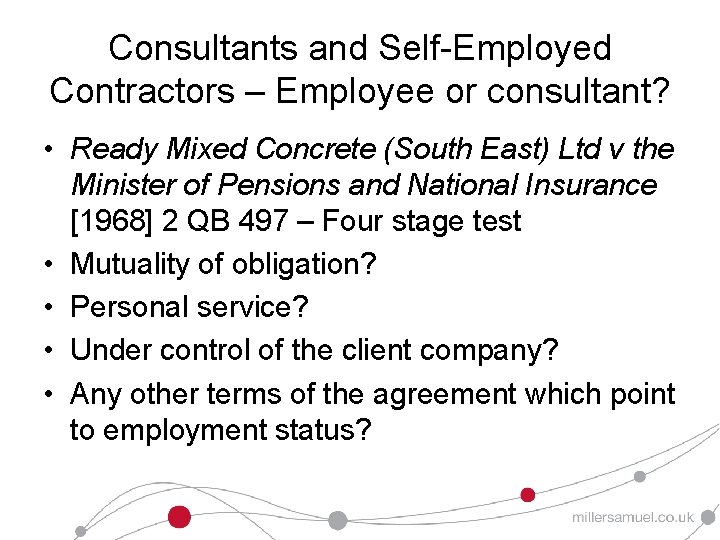 Consultants and Self-Employed Contractors – Employee or consultant? • Ready Mixed Concrete (South East)