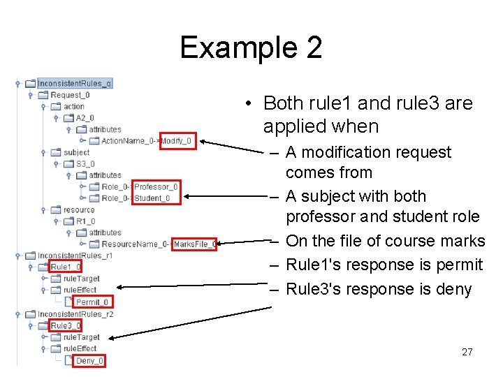 Example 2 • Both rule 1 and rule 3 are applied when – A