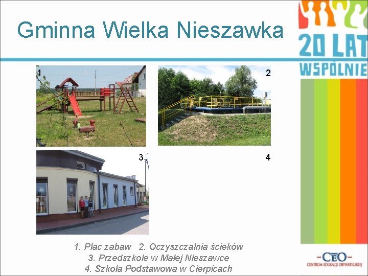 Gminna Wielka Nieszawka 1 2 3 1. Plac zabaw 2. Oczyszczalnia ścieków 3. Przedszkole