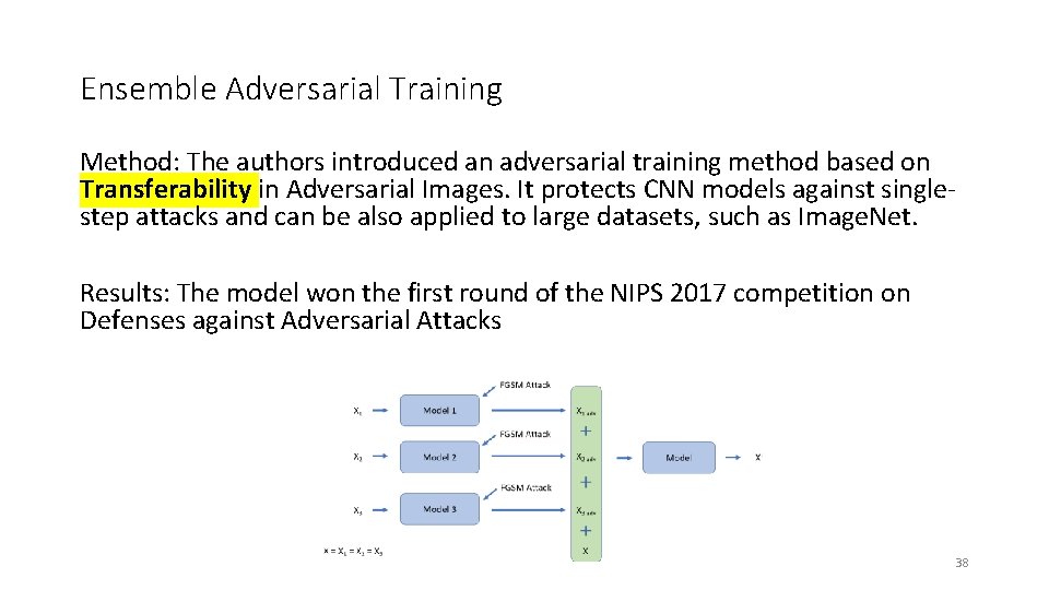 Ensemble Adversarial Training Method: The authors introduced an adversarial training method based on Transferability