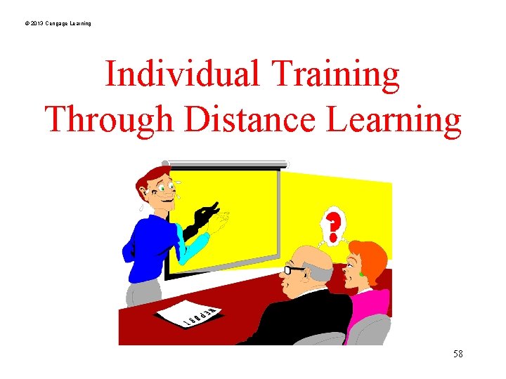 © 2013 Cengage Learning Individual Training Through Distance Learning 58 