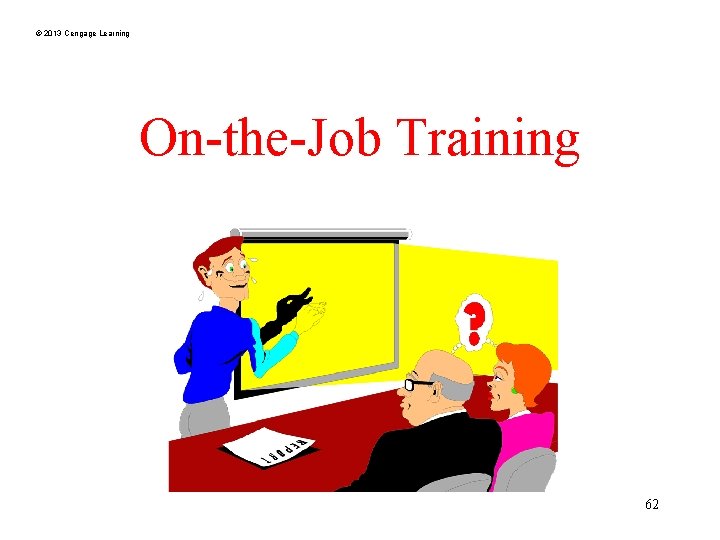 © 2013 Cengage Learning On-the-Job Training 62 