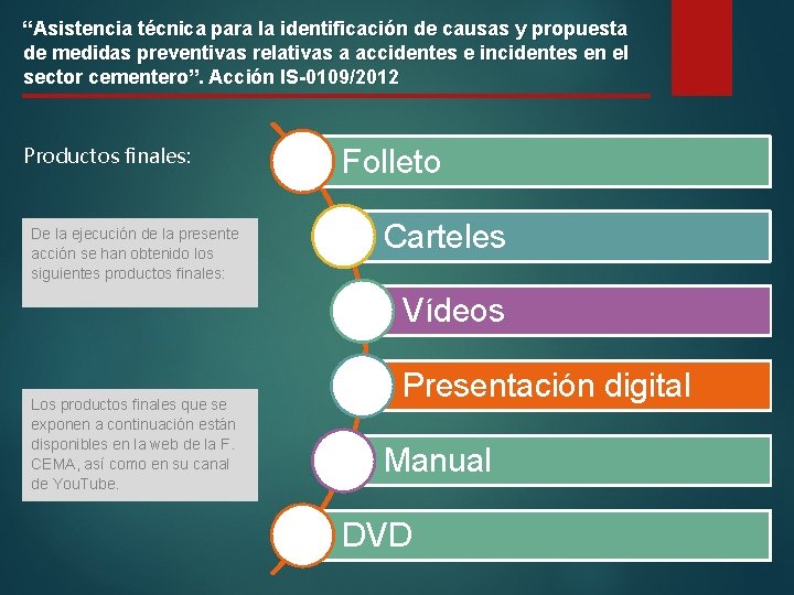 “Asistencia técnica para la identificación de causas y propuesta de medidas preventivas relativas a