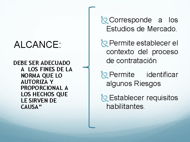  Corresponde a los Estudios de Mercado. ALCANCE: DEBE SER ADECUADO A LOS FINES