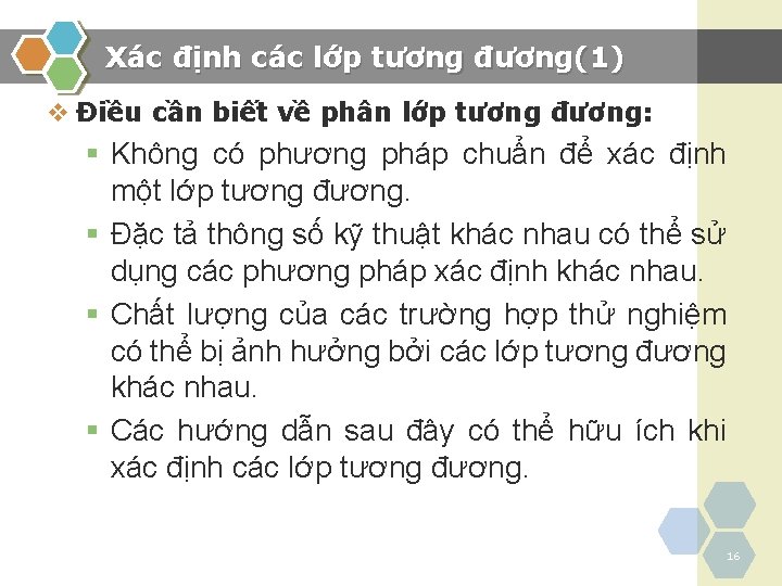 Xác định các lớp tương đương(1) v Điều cần biết về phân lớp tương