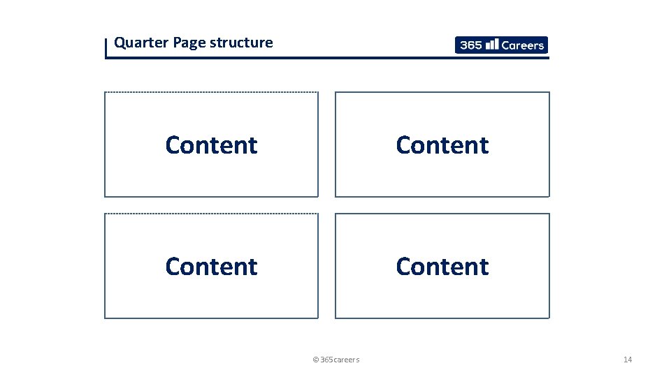 Quarter Page structure Content © 365 careers 14 