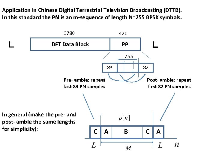 Application in Chinese Digital Terrestrial Television Broadcasting (DTTB). In this standard the PN is