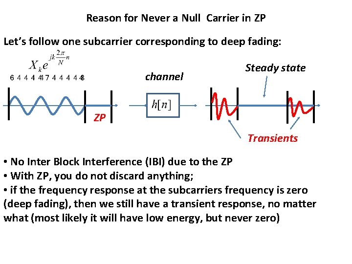 Reason for Never a Null Carrier in ZP Let’s follow one subcarrier corresponding to