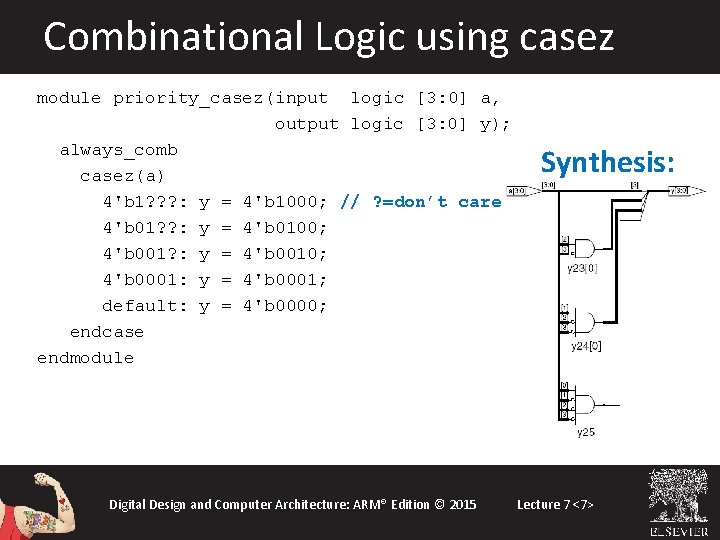 Combinational Logic using casez module priority_casez(input logic [3: 0] a, output logic [3: 0]