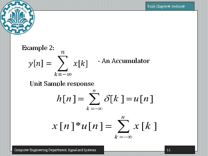 Unit Sample Response Signal and Systems Chapter 2 LTI Systems 1