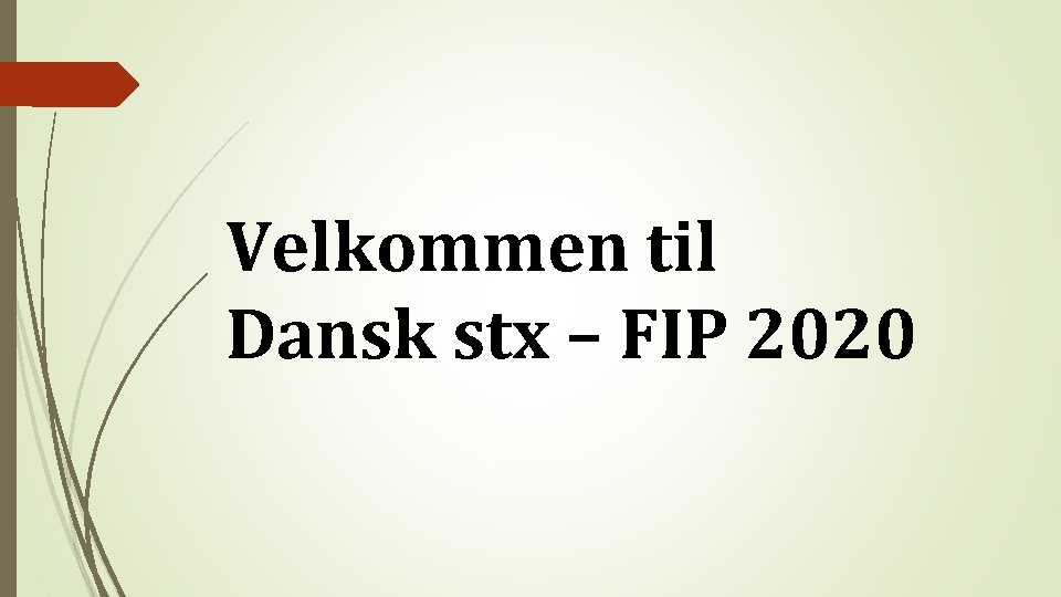 Velkommen til Dansk stx – FIP 2020 