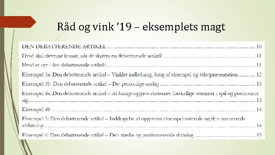 Råd og vink ’ 19 – eksemplets magt 