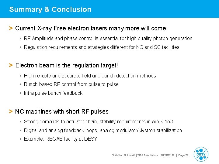 Summary & Conclusion > Current X-ray Free electron lasers many more will come RF