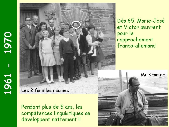 1961 - 1970 Dès 65, Marie-José et Victor œuvrent pour le rapprochement franco-allemand Mr