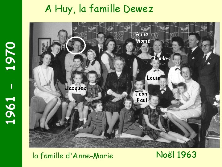1961 - 1970 A Huy, la famille Dewez Anne Marie Charles Louis Jacques la