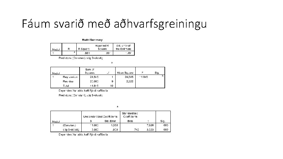 Fáum svarið með aðhvarfsgreiningu 