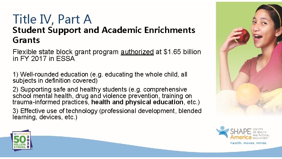 Title IV, Part A Student Support and Academic Enrichments Grants Flexible state block grant