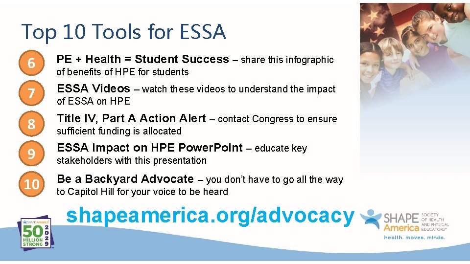 Top 10 Tools for ESSA 6 PE + Health = Student Success – share