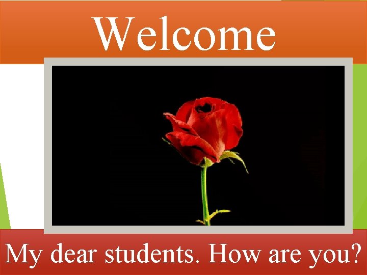 Welcome My dear students. How are you? 