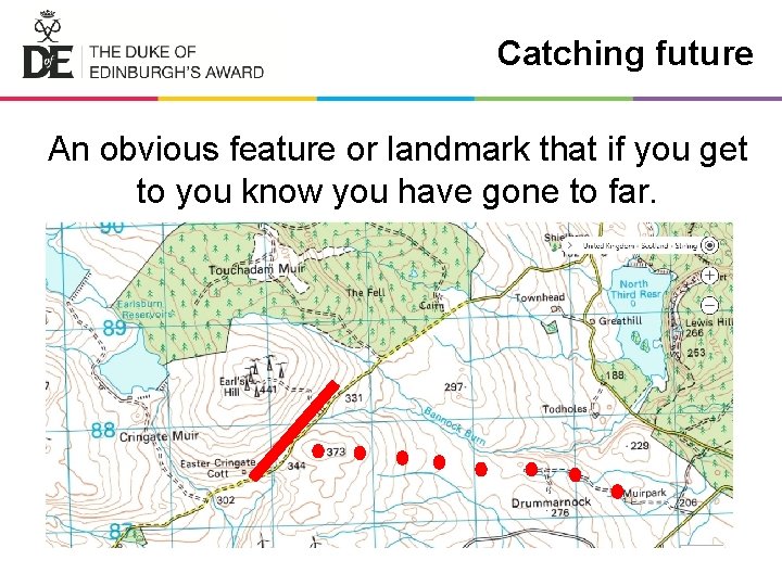 Catching future An obvious feature or landmark that if you get to you know