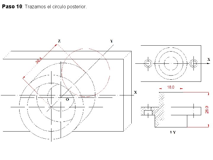 Paso 10: Trazamos el circulo posterior. 