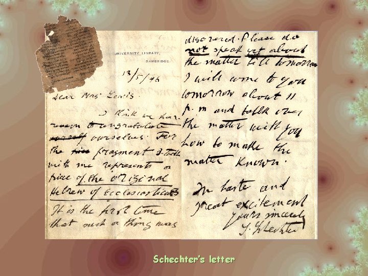 Schechter’s letter 