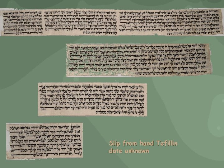 Slip from hand Tefillin date unknown 