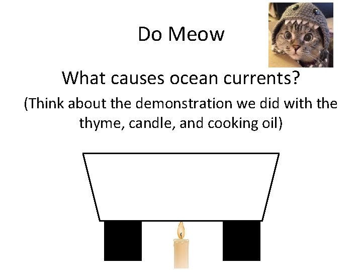 Do Meow What causes ocean currents? (Think about the demonstration we did with the