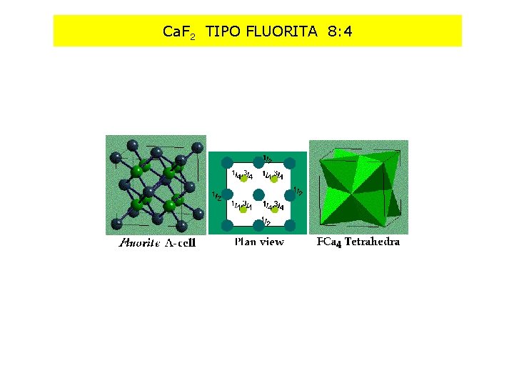 Ca. F 2 TIPO FLUORITA 8: 4 